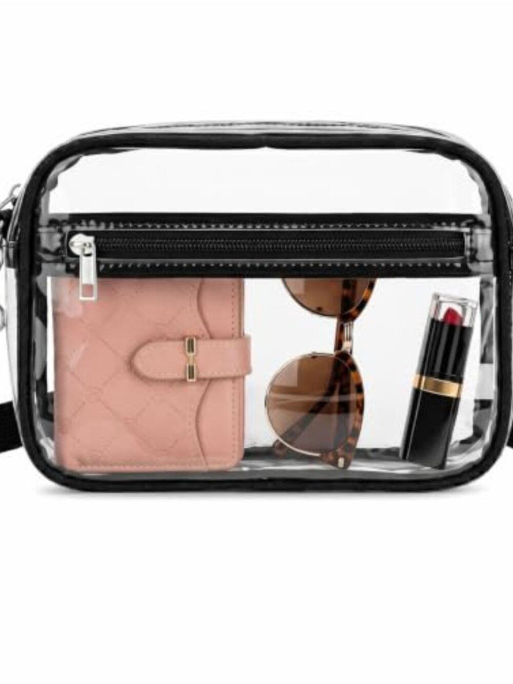 Stadium Approved Clear Crossbody Bag Waterproof PVC Adjustable Strap